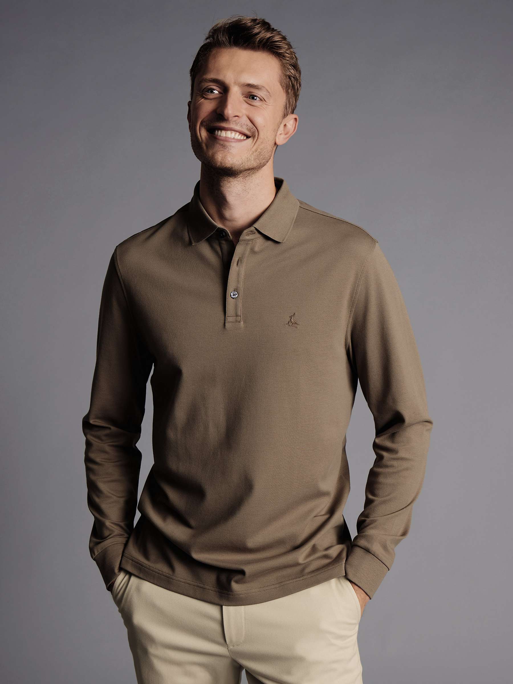 Buy Charles Tyrwhitt Long Sleeve Pique Polo Shirt Online at johnlewis.com