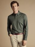 Charles Tyrwhitt Long Sleeve Jersey Polo Shirt, Sage Green