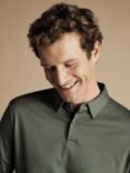 Charles Tyrwhitt Long Sleeve Jersey Polo Shirt, Sage Green