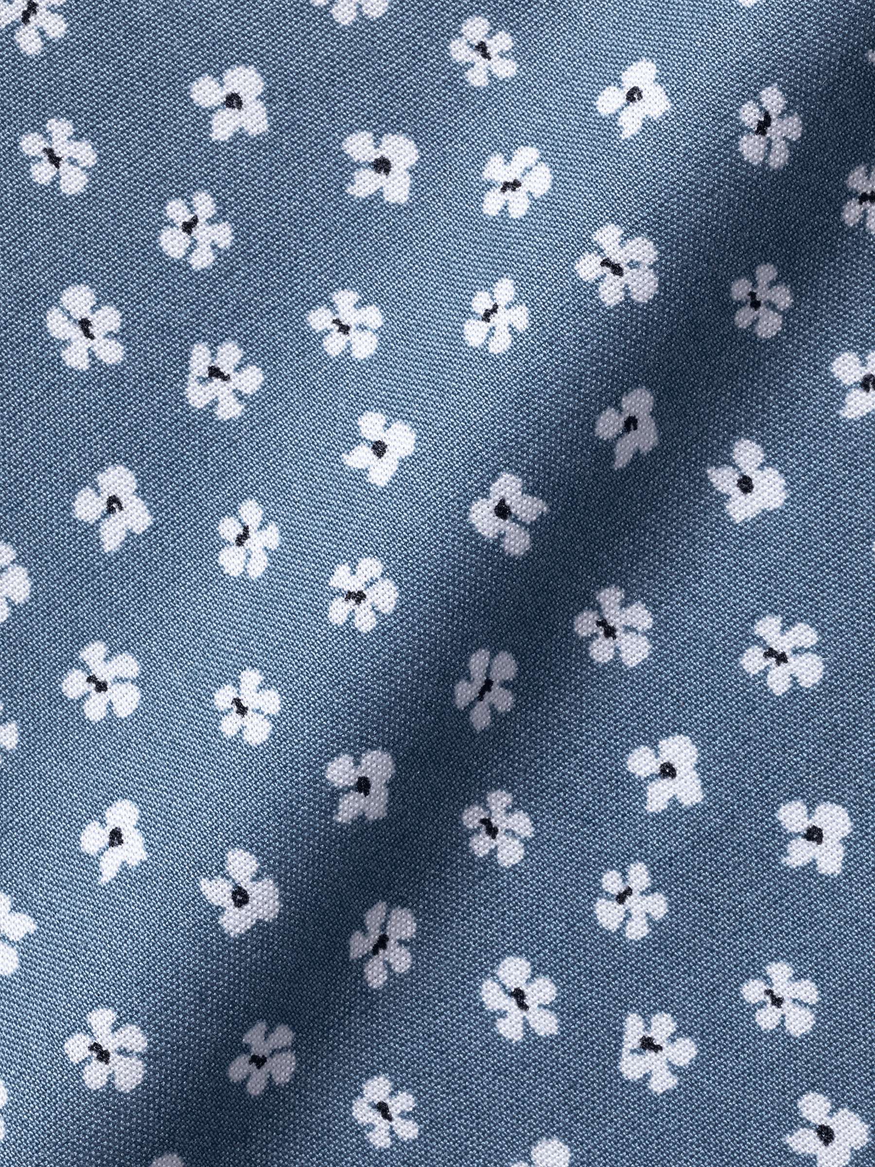 Buy Charles Tyrwhitt Floral Print Non-Iron Slim Fit Shirt, Mid Blue/White Online at johnlewis.com