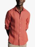 Charles Tyrwhitt Slim Fit Pure Linen Shirt, Coral Pink