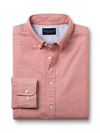 Charles Tyrwhitt Slim Fit Washed Oxford Shirt, Coral Pink