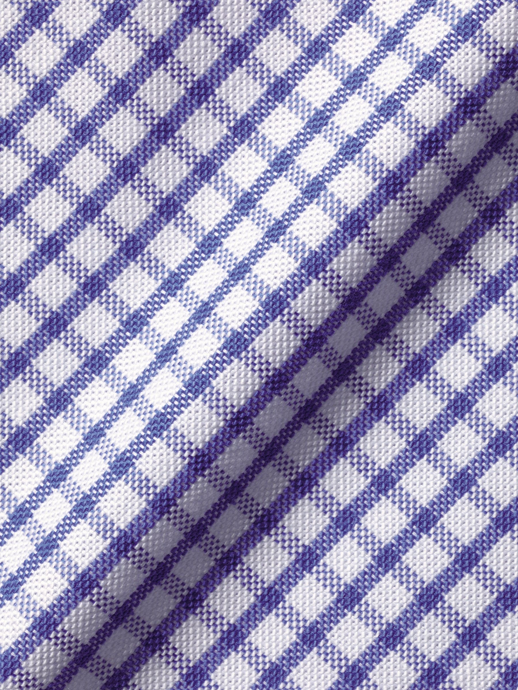 Charles Tyrwhitt Non-Iron Stretch Check Oxford Shirt, Cornflower Blue, M