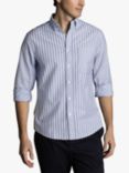 Charles Tyrwhitt Slim Fit Strip Patchwork Stretch Oxford Shirt, Ocean Blue