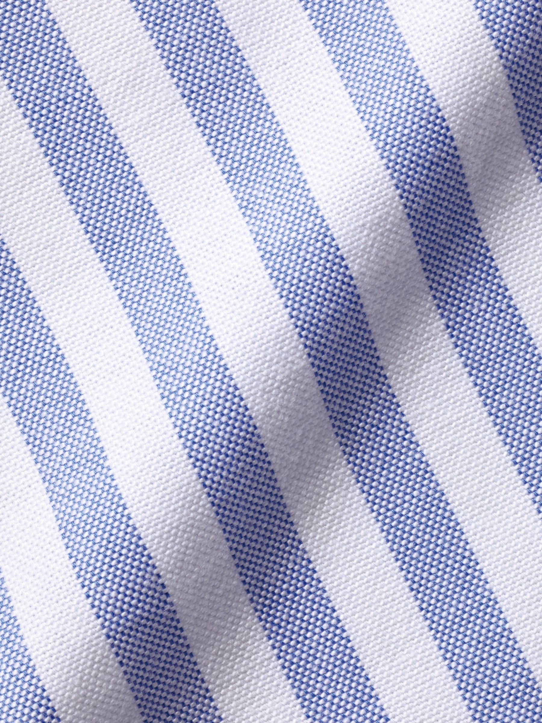 Charles Tyrwhitt Slim Fit Strip Patchwork Stretch Oxford Shirt, Ocean Blue, XL