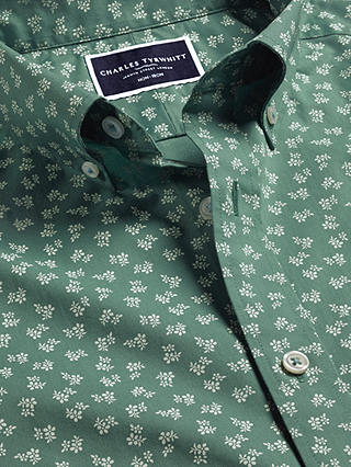 Charles Tyrwhitt Slim Fit Floral Print Non-Iron Stretch Shirt, Teal/Multi