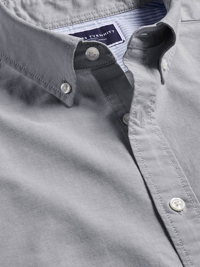 Charles Tyrwhitt Slim Fit Washed Oxford Shirt, Light Grey