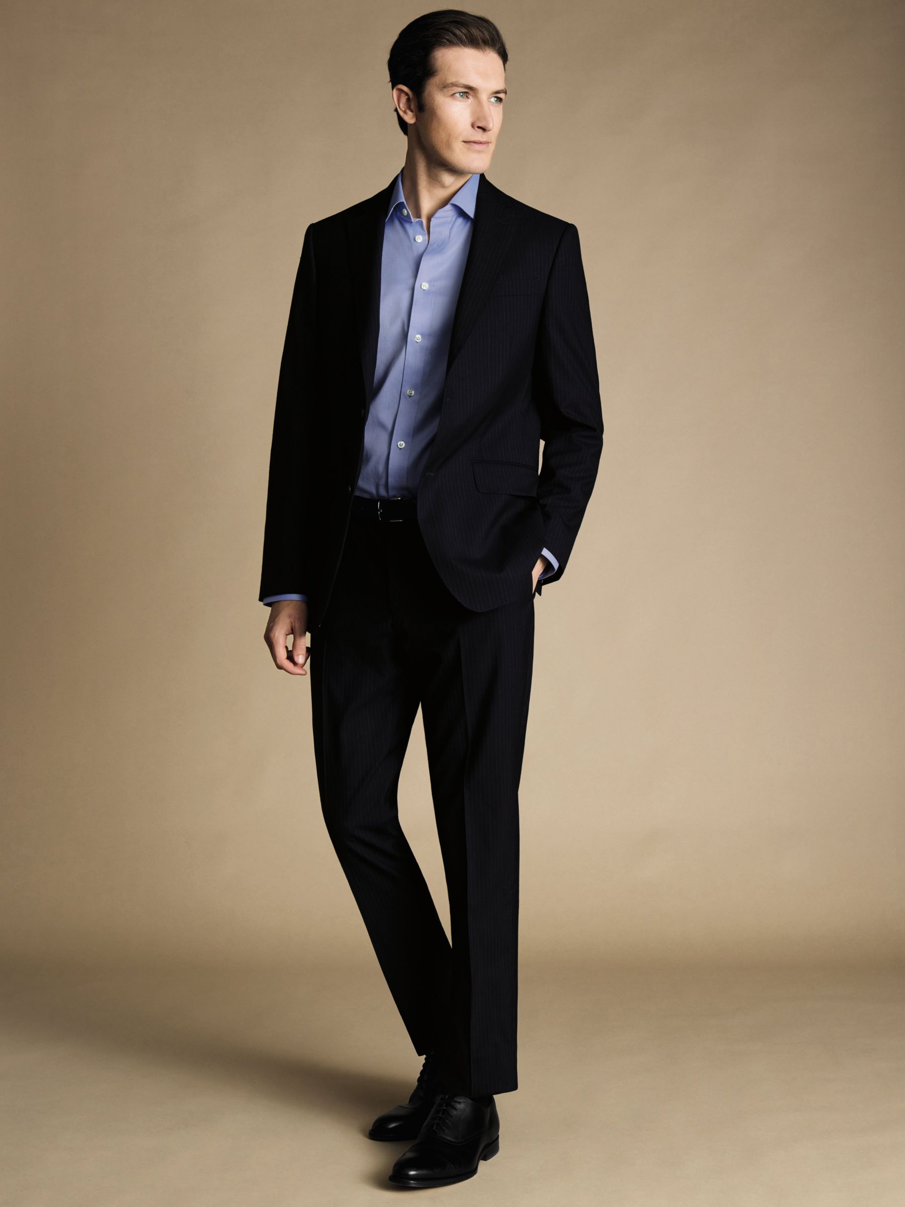 Buy Charles Tyrwhitt Slim Fit Ultimate Performance Stripe Suit Jacket, Dark Navy Online at johnlewis.com