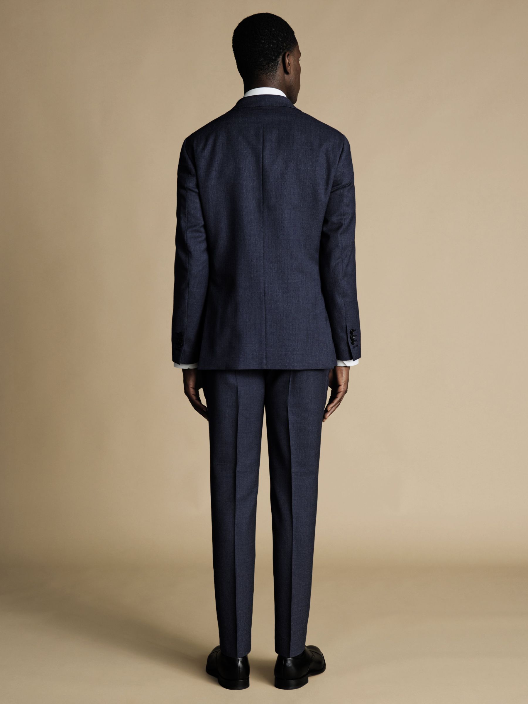 Buy Charles Tyrwhitt Prince of Wales Slim Fit Wool Suit Jacket, Heather Blue Online at johnlewis.com