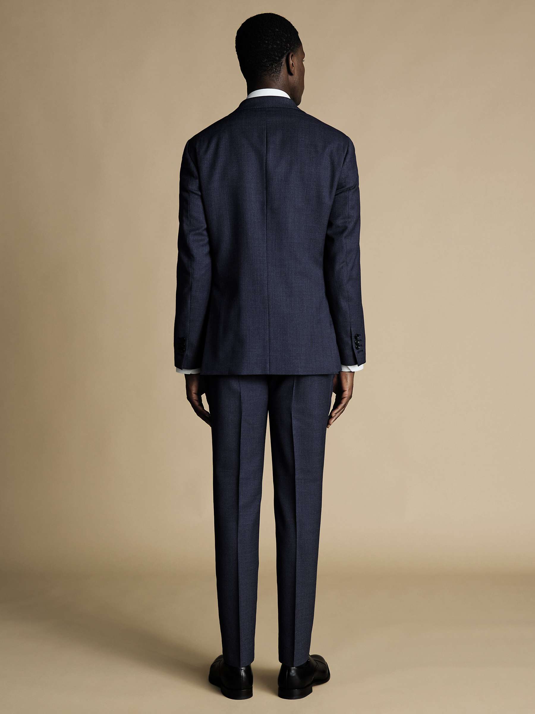 Buy Charles Tyrwhitt Prince of Wales Slim Fit Wool Suit Jacket, Heather Blue Online at johnlewis.com