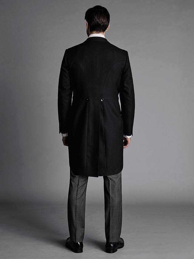 Charles Tyrwhitt Herringbone Slim Fit Morning Suit Tailcoat, Black