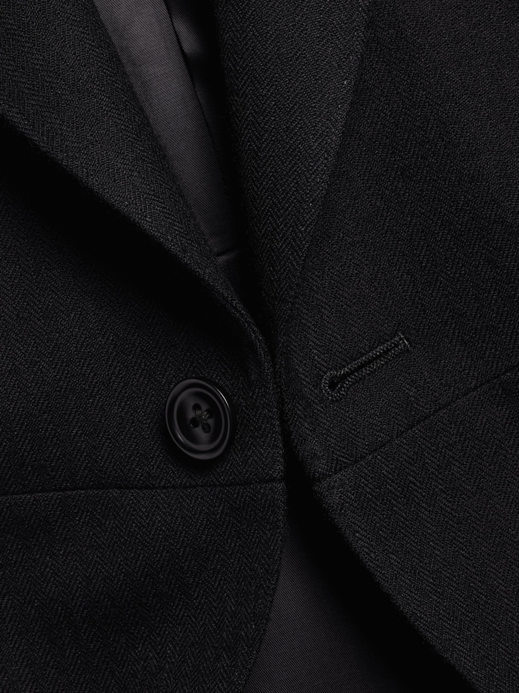 Charles Tyrwhitt Herringbone Slim Fit Morning Suit Tailcoat, Black, 36R