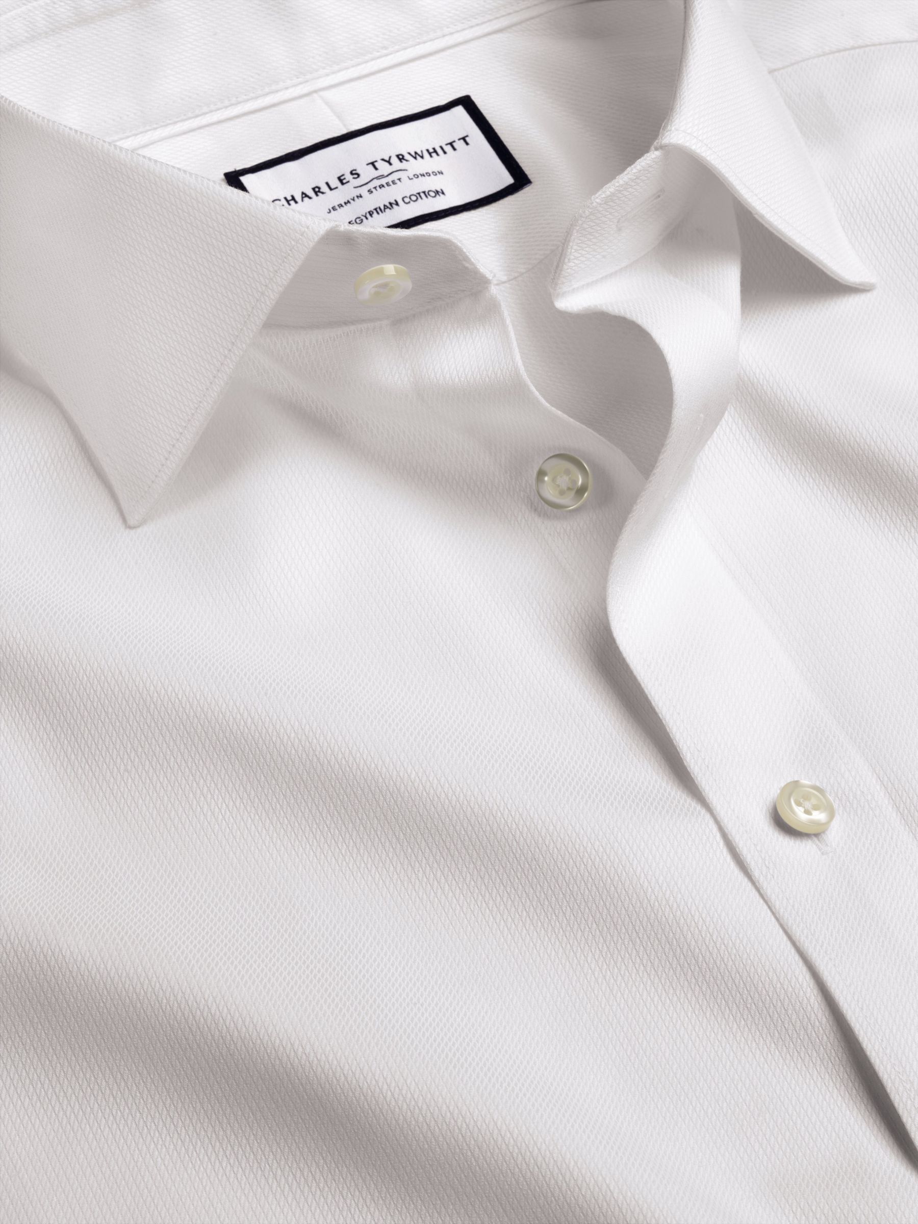 Charles Tyrwhitt Egyptian Cotton Windsor Dobby Weave Shirt, White, 14.5