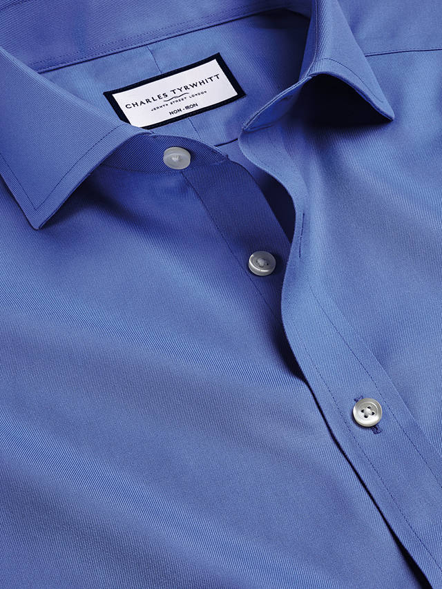 Charles Tyrwhitt Non-Iron Twill Shirt, Ocean Blue