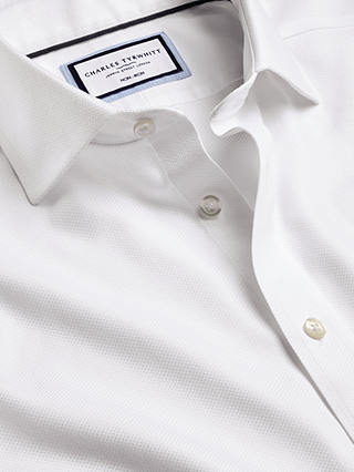 Charles Tyrwhitt Non-Iron Mayfair Textured Dobby Weave Shirt, White