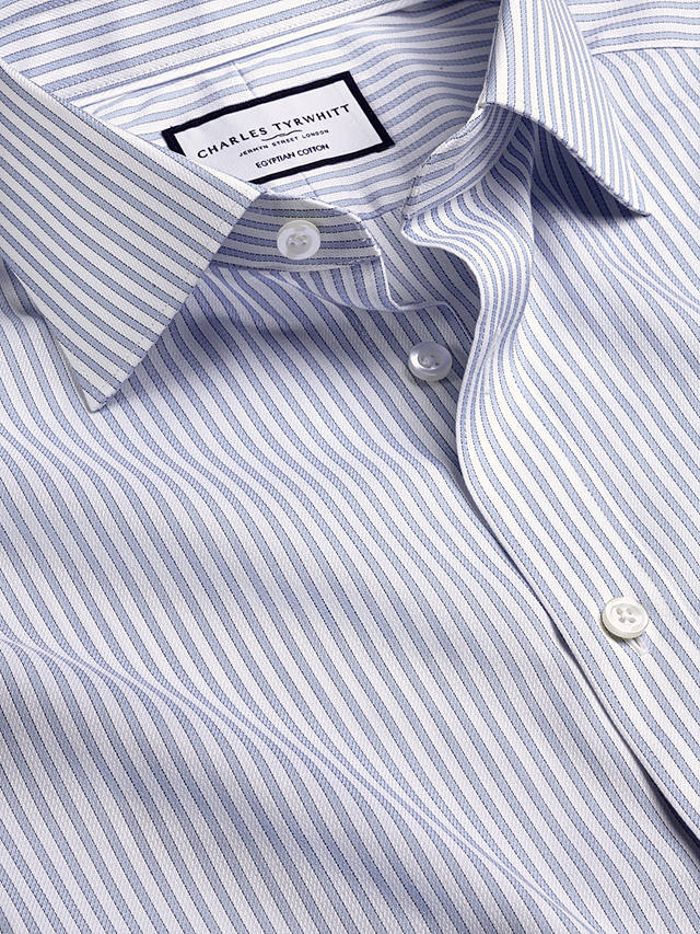 Charles Tyrwhitt Stripe Cotton Twill Shirt, Sky Blue