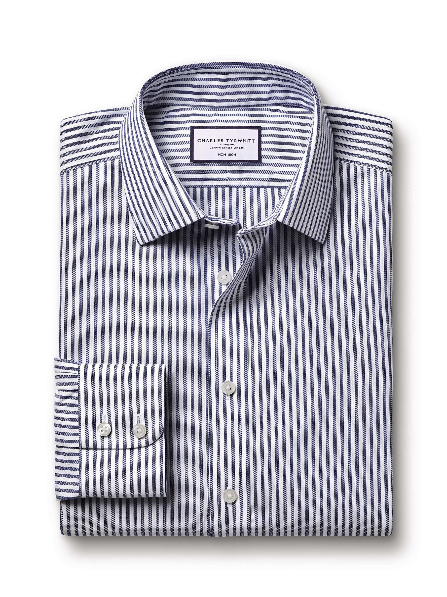 Buy Charles Tyrwhitt Non-Iron Stripe Royal Oxford Shirt Online at johnlewis.com