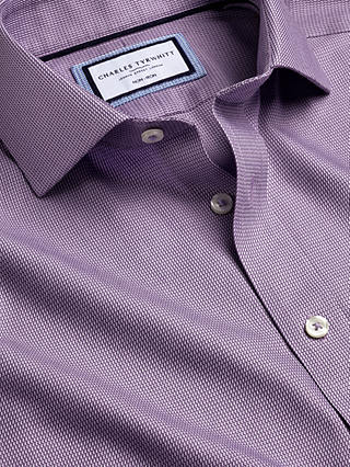 Charles Tyrwhitt Non-Iron Mayfair Textured Dobby Weave Shirt, Lilac