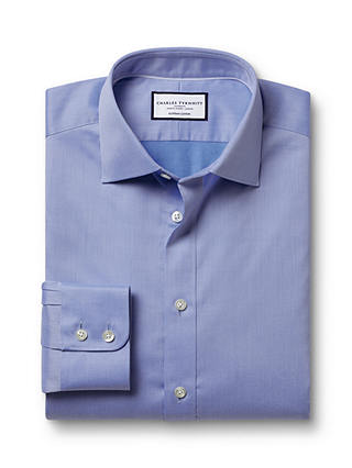 Charles Tyrwhitt Egyptian Cotton Windsor Dobby Weave Shirt, Cornflower Blue