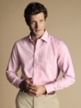 Charles Tyrwhitt Non-Iron Stripe Royal Oxford Shirt, Pink