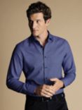 Charles Tyrwhitt Non-Iron Stretch Semi Plain Textured Shirt, Royal Blue