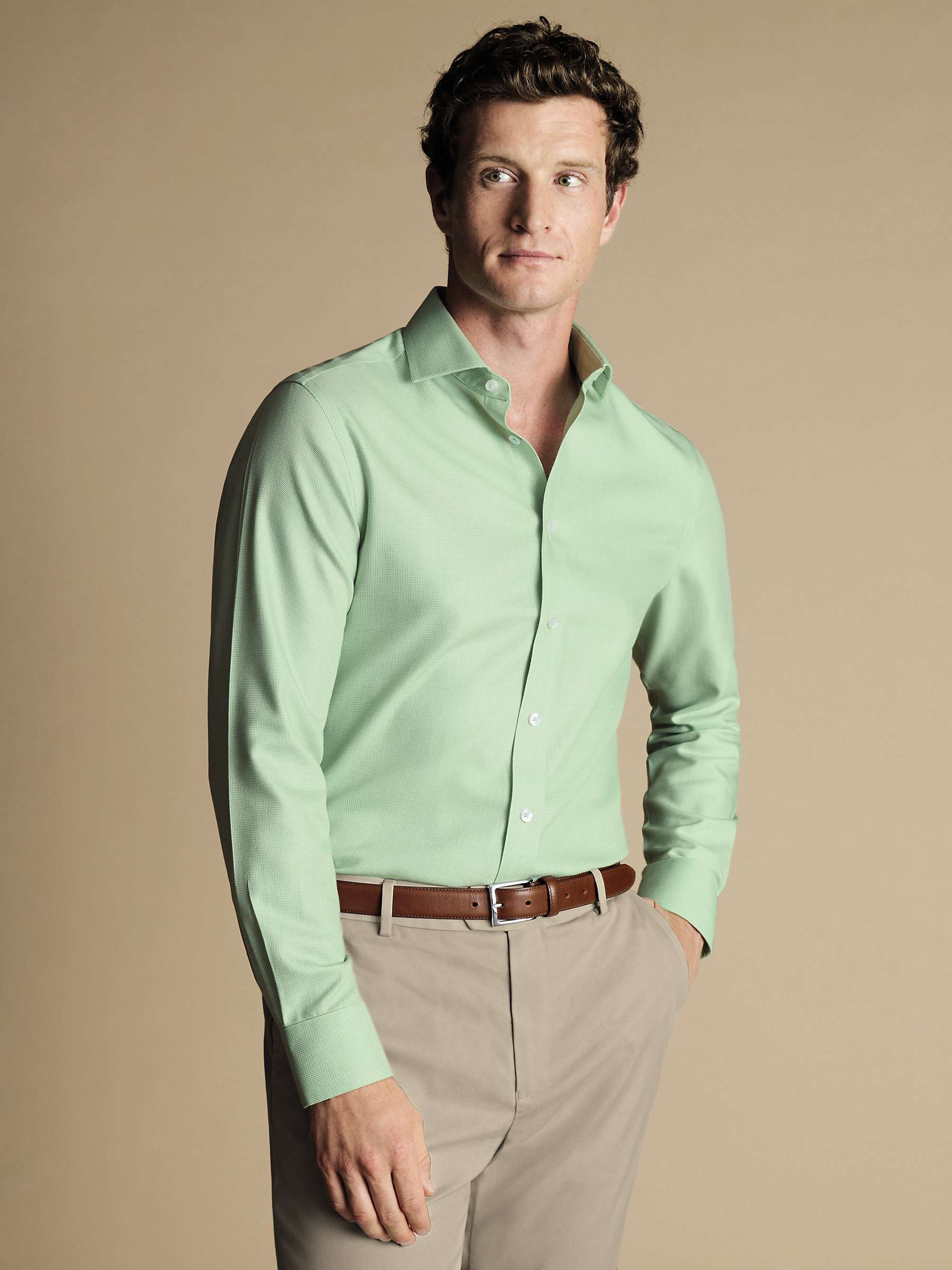 Buy Charles Tyrwhitt Non-Iron Mayfair Textured Dobby Weave Shirt Online at johnlewis.com