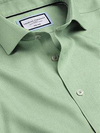Charles Tyrwhitt Non-Iron Mayfair Textured Dobby Weave Shirt, Light Green