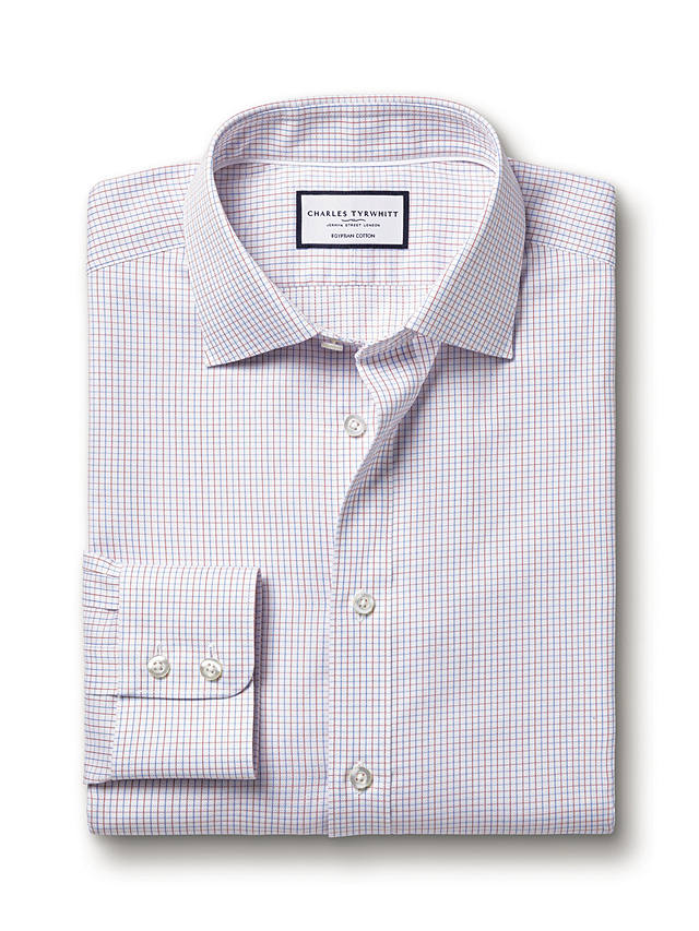 Charles Tyrwhitt Cotton Twill Check Shirt, Red/Multi