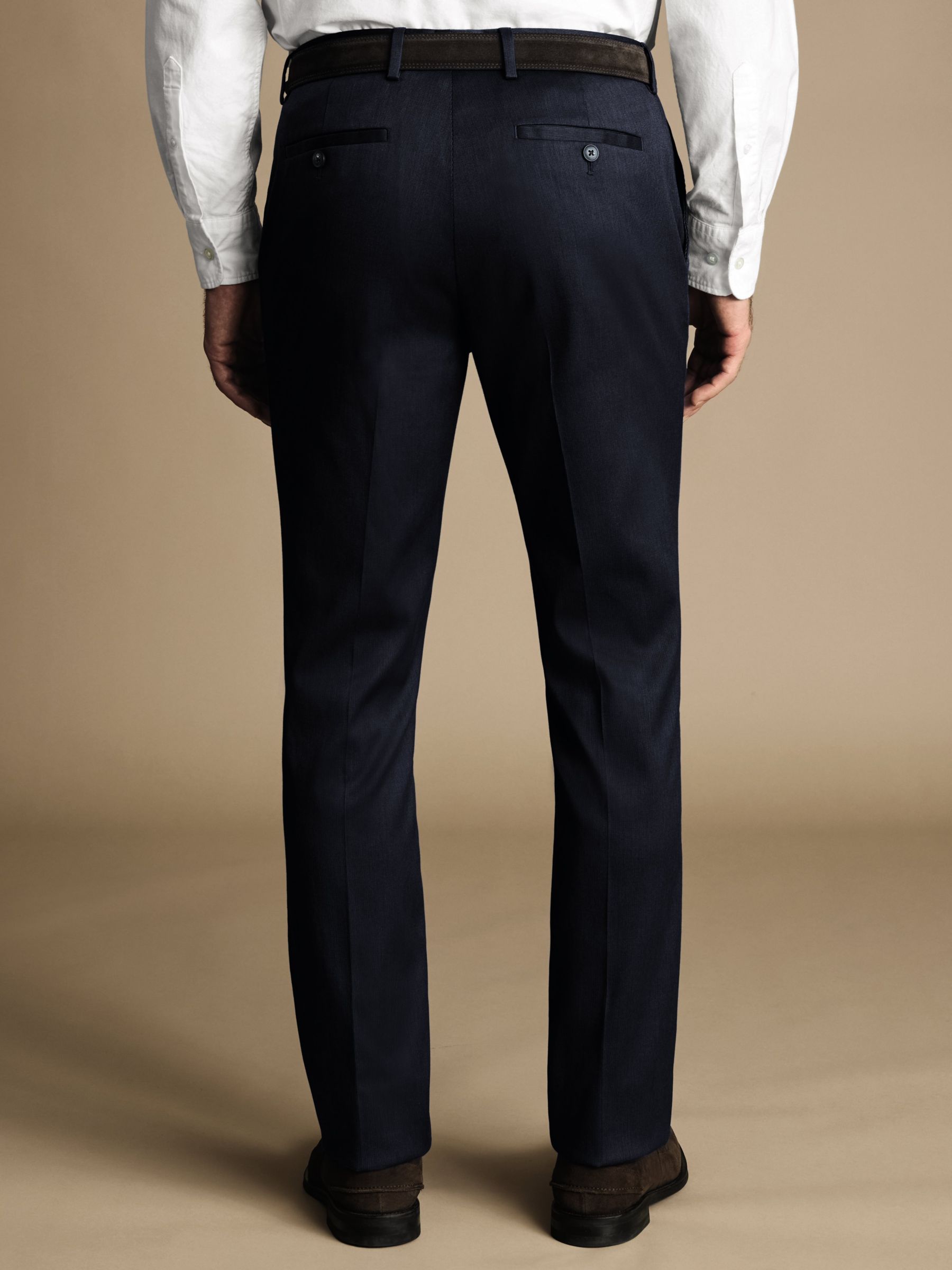 Charles Tyrwhitt Smart Texture Classic Fit Trousers, Denim Blue, W38/L32