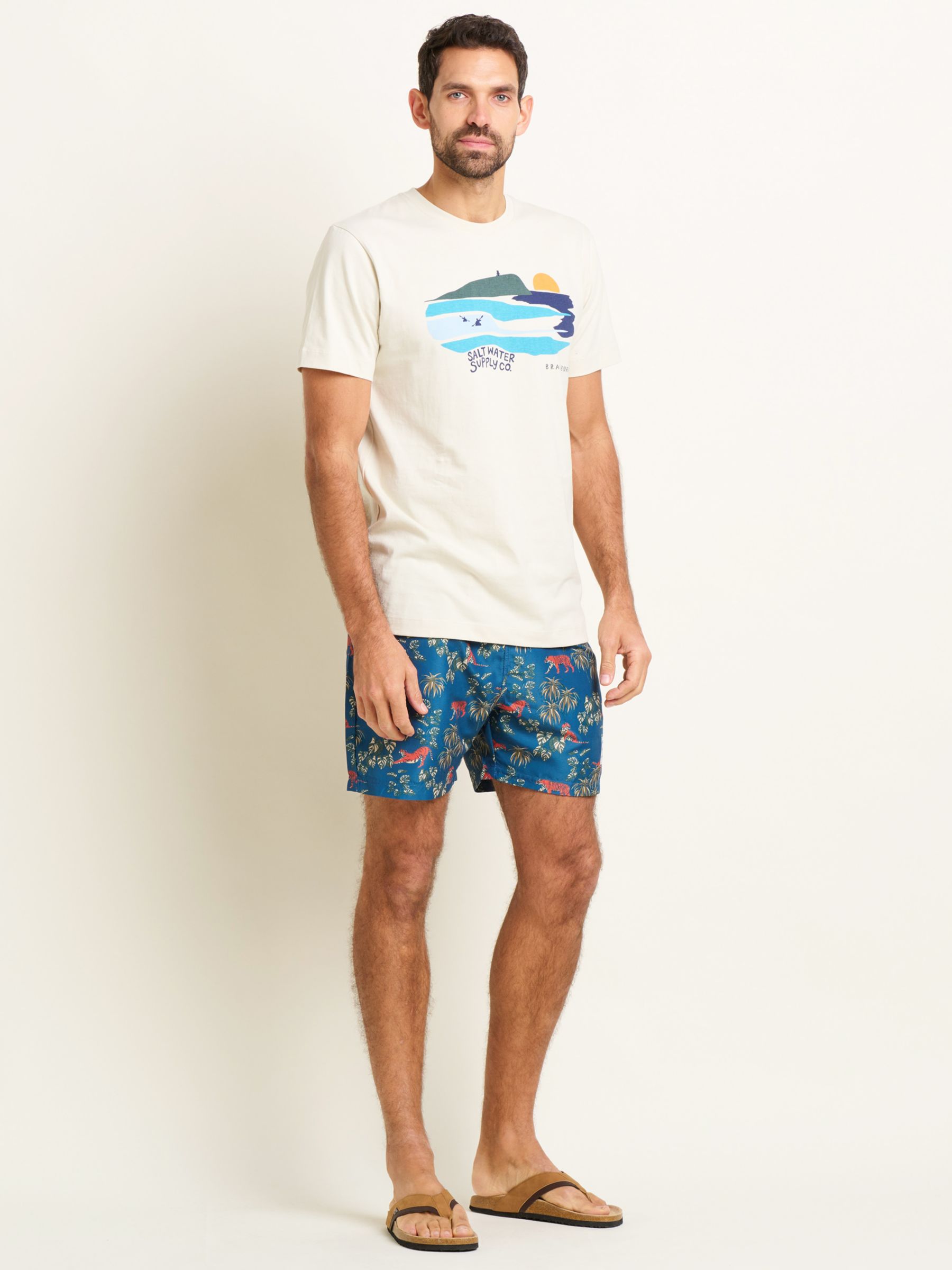 Brakeburn Tigers Swim Shorts, Blue/Multi, 34