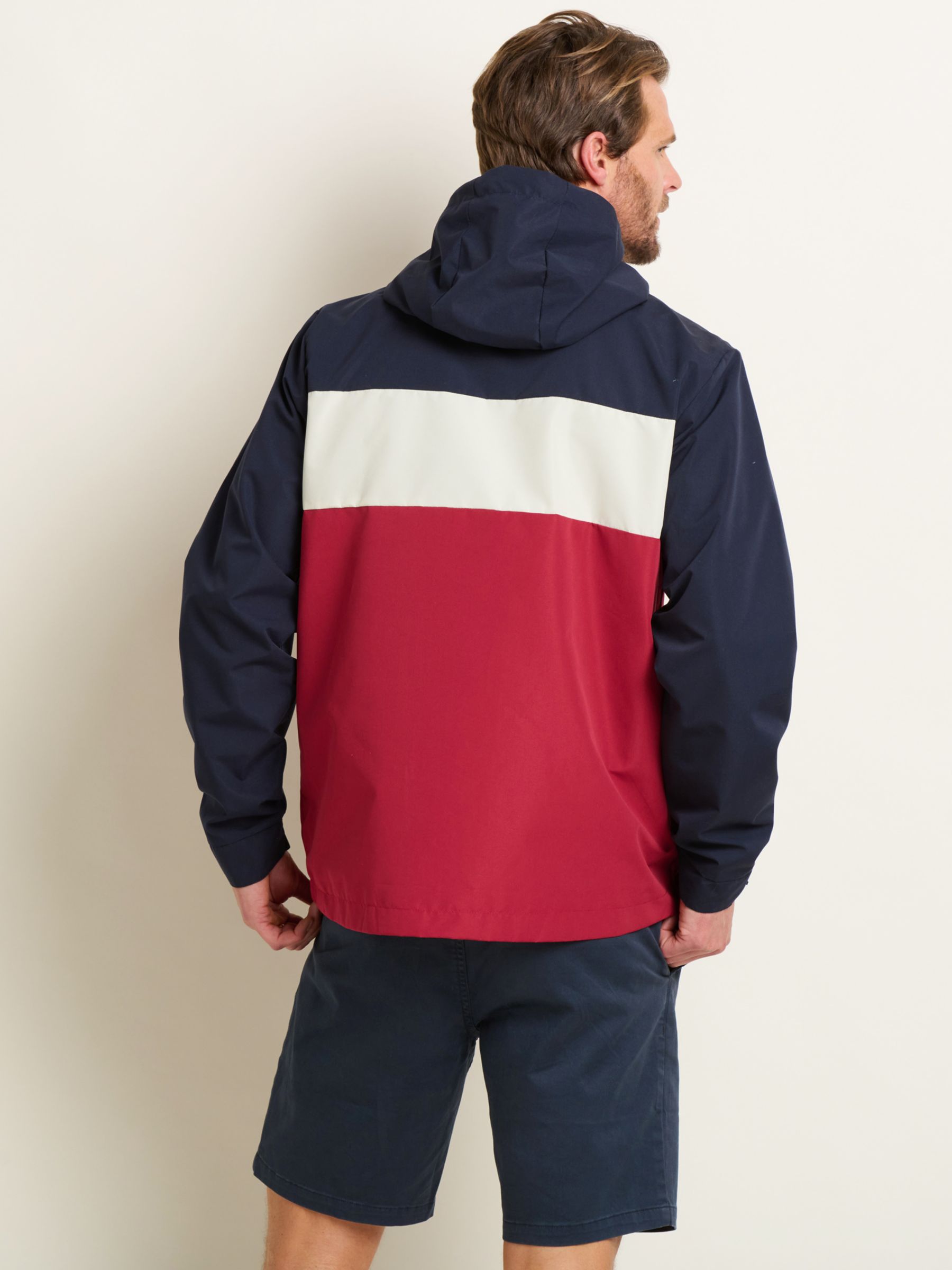 Brakeburn Colour Block Zip Through Jacket, Navy/Multi, L