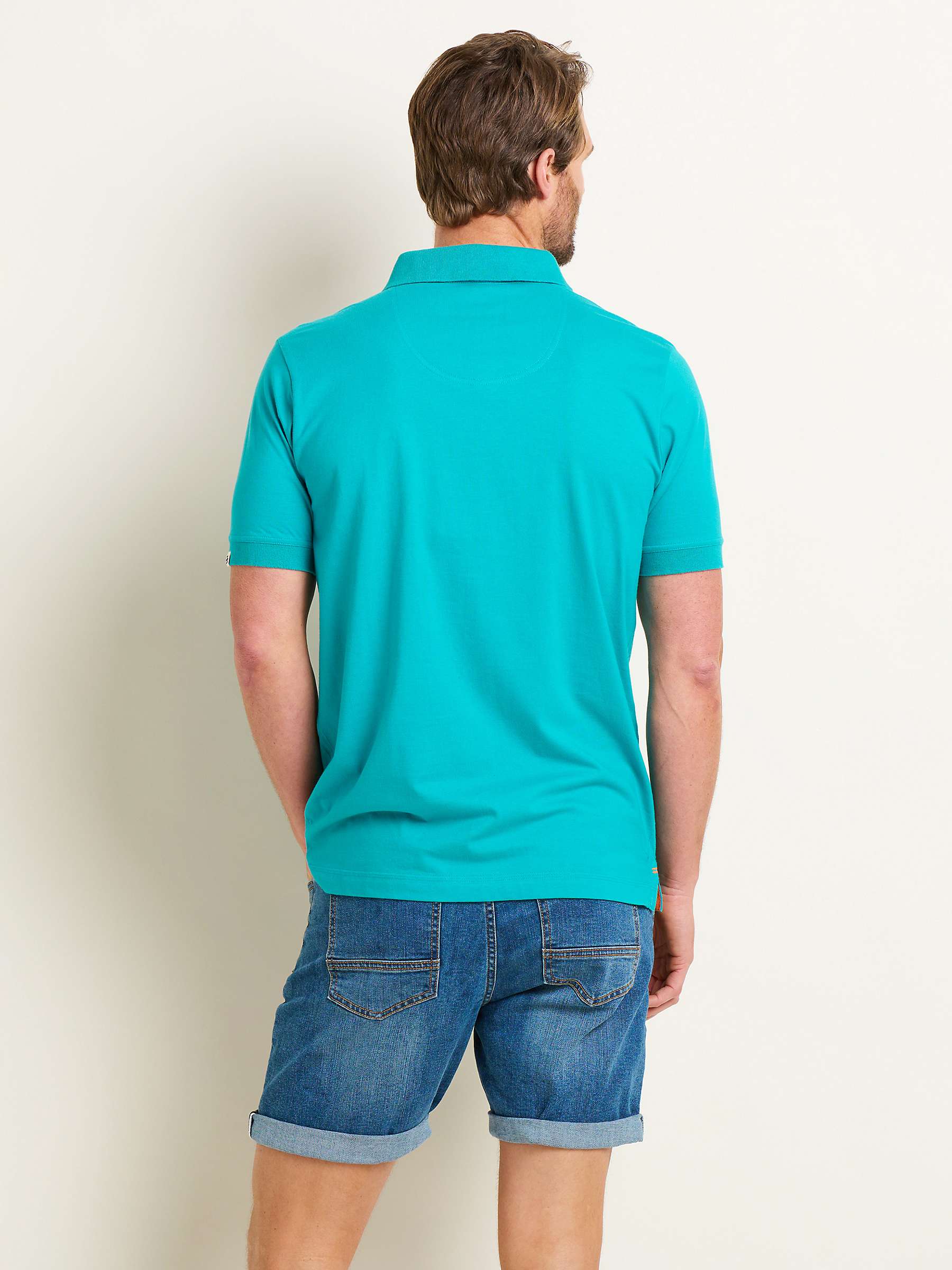 Buy Brakeburn Heritage Polo Shirt, Turquoise Online at johnlewis.com