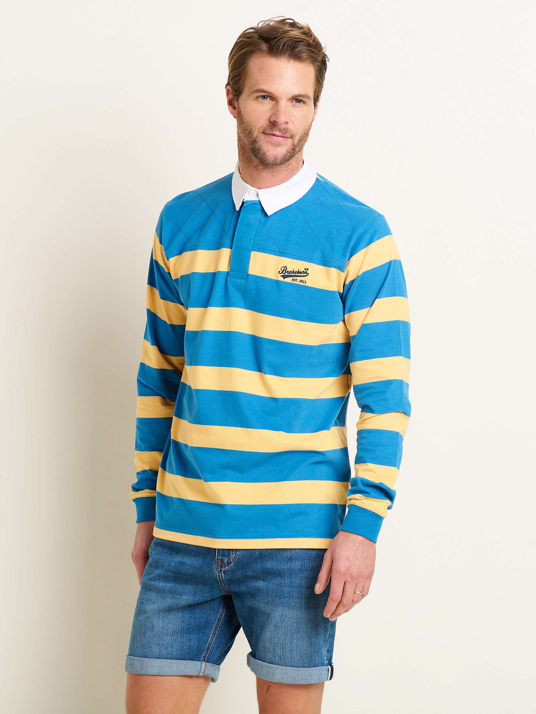 Buy Brakeburn Striped Rugby Shirt, Blue/Multi Online at johnlewis.com