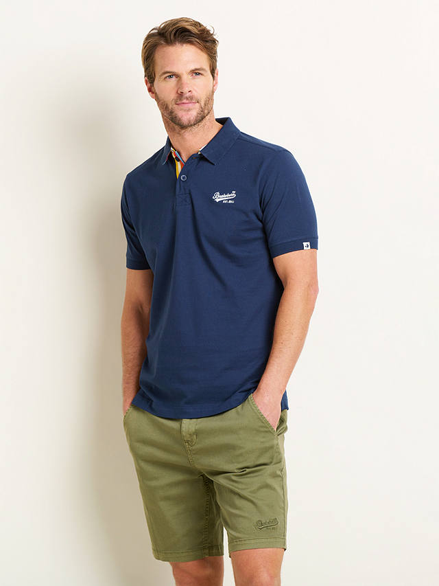 Brakeburn Cotton Polo Shirt, Navy