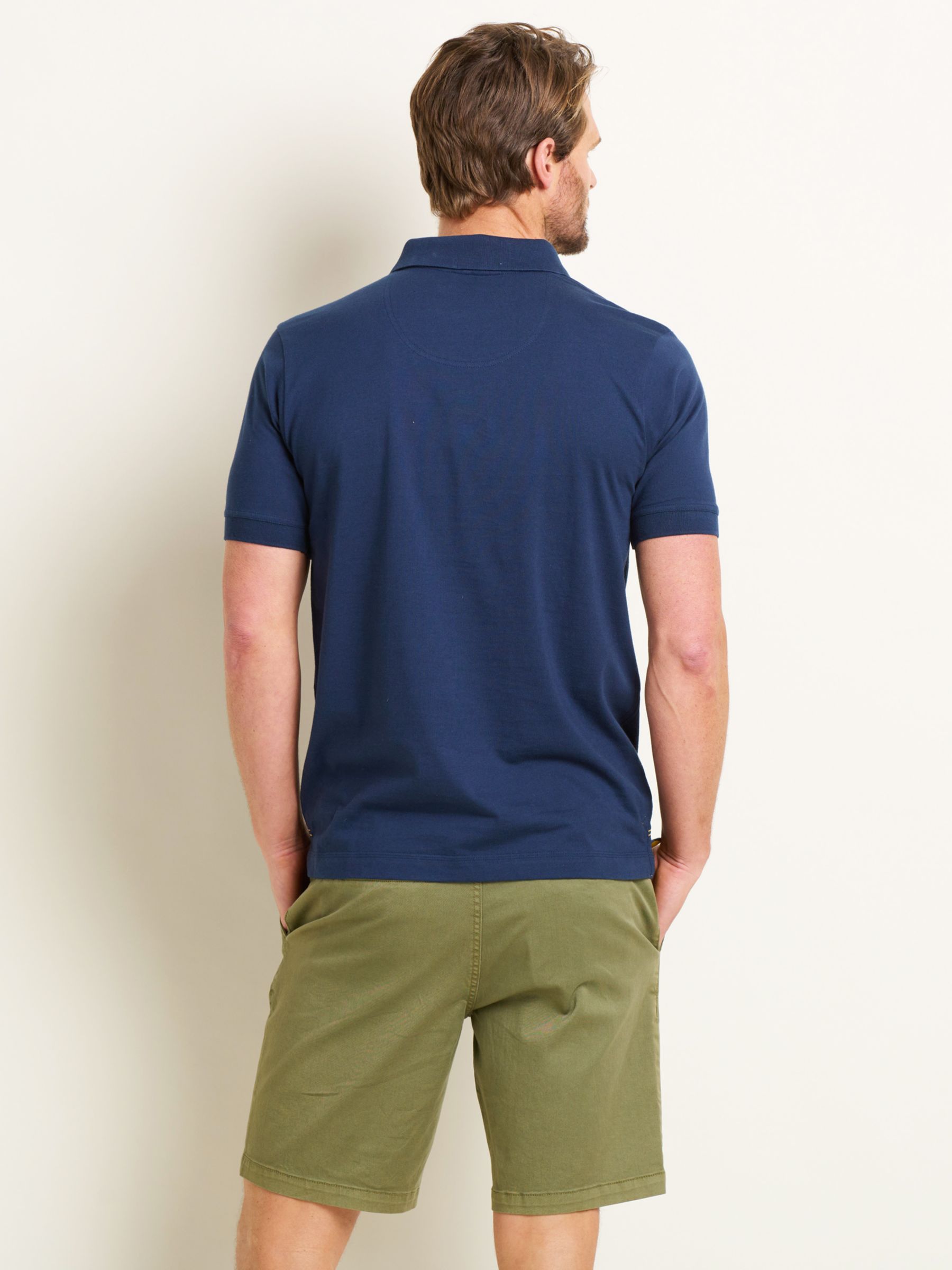 Brakeburn Cotton Polo Shirt, Navy, L