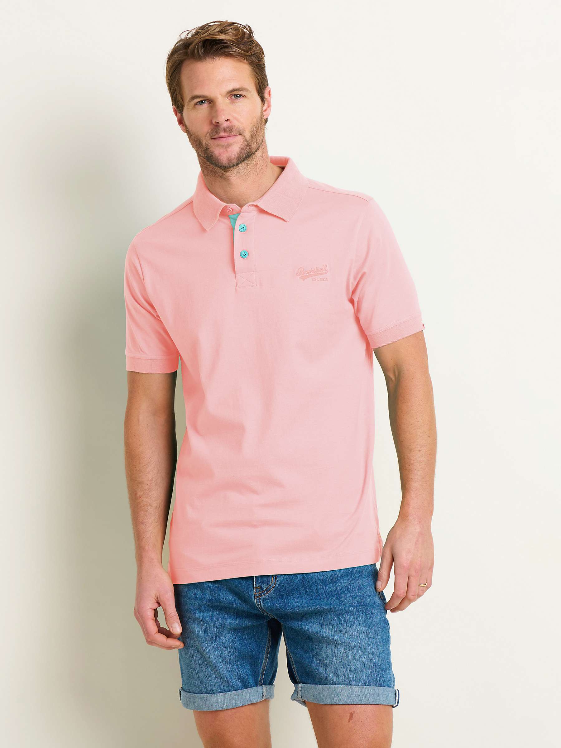 Buy Brakeburn Plain Polo Shirt, Pink Online at johnlewis.com