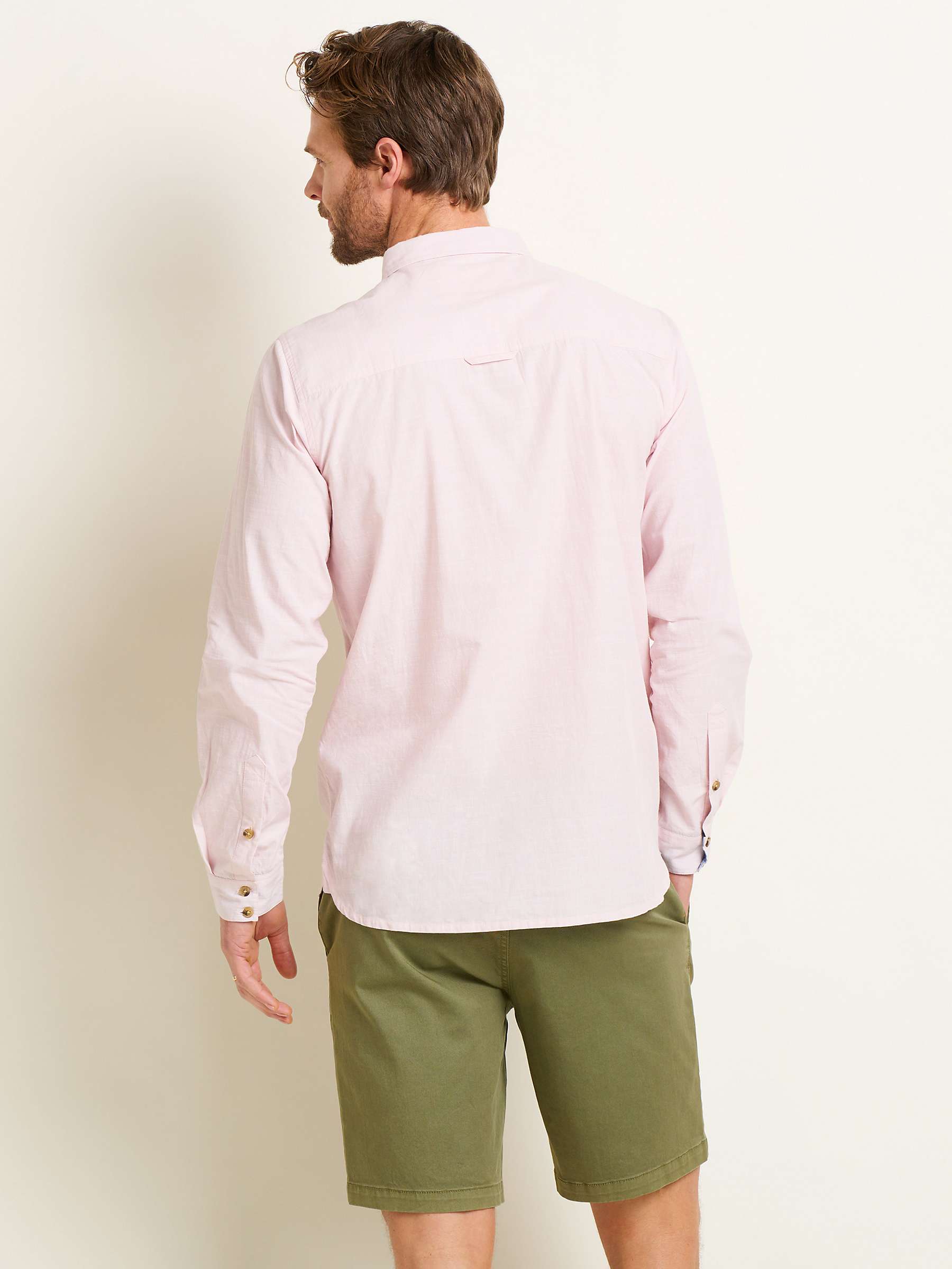 Buy Brakeburn Fine Stripe Long Sleeve Shirt, Pink Online at johnlewis.com