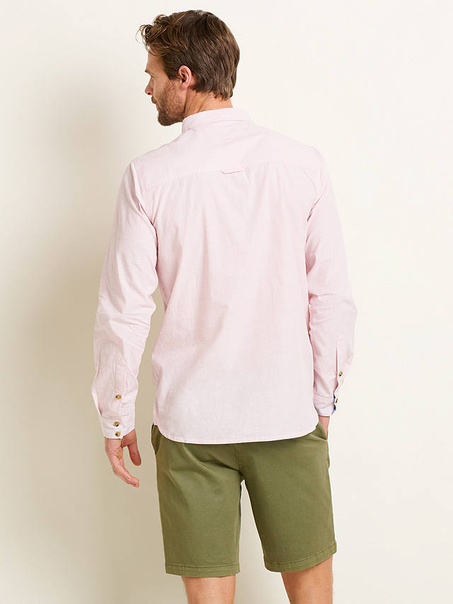 Brakeburn Fine Stripe Long Sleeve Shirt, Pink