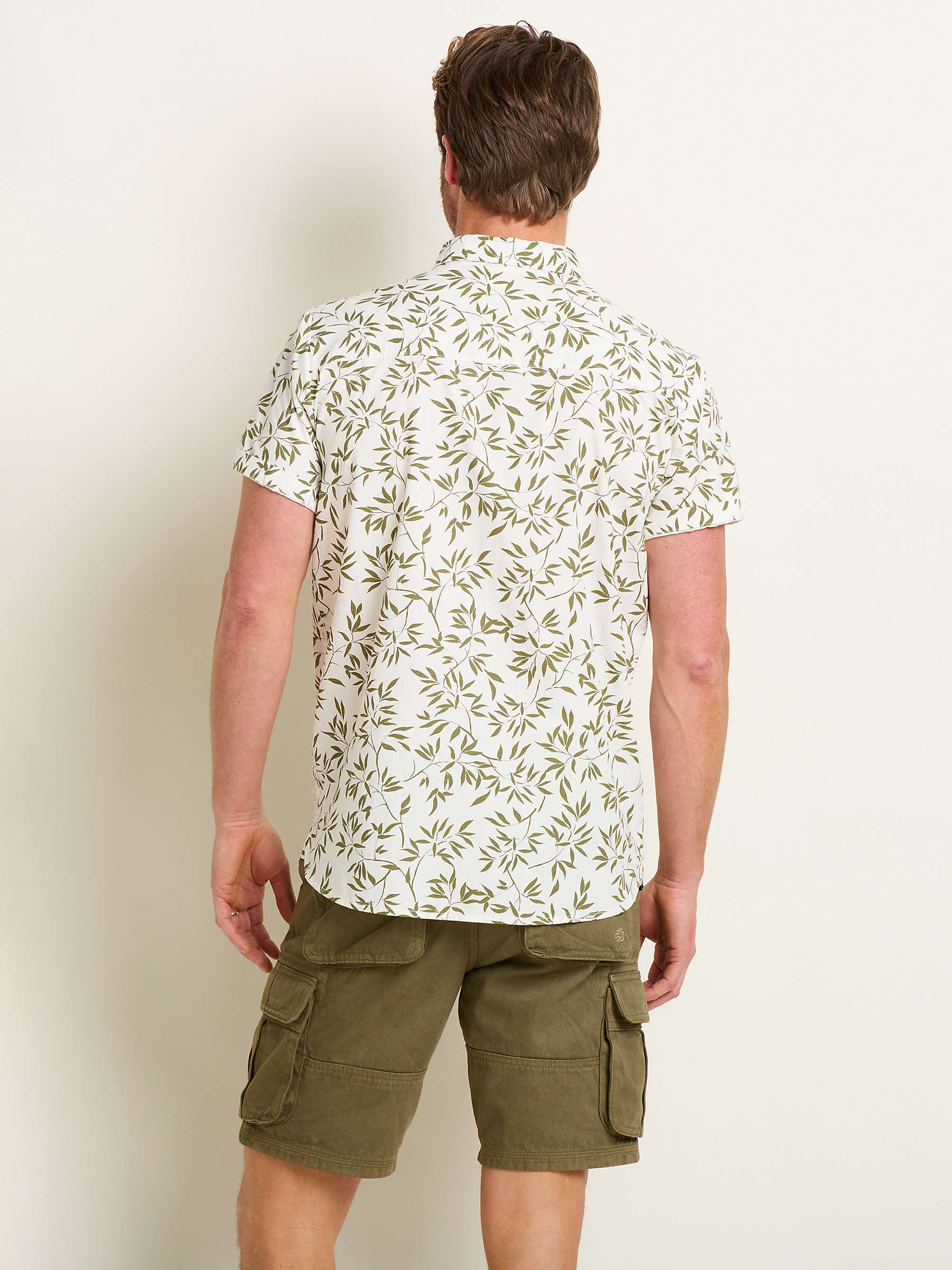 Buy Brakeburn Cotton Bamboo Leaf Shirt, Cream Online at johnlewis.com
