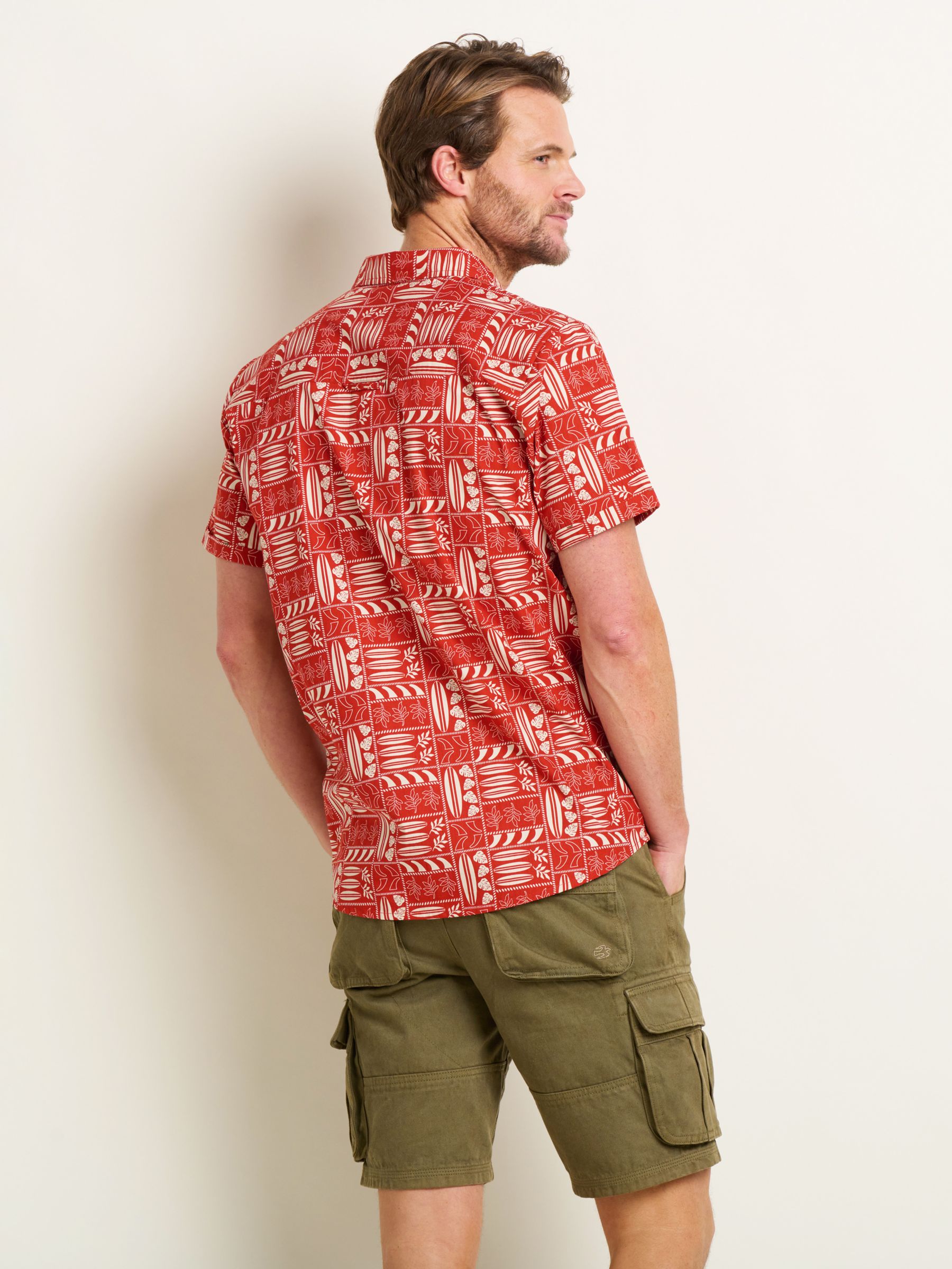 Buy Brakeburn Sclosa Cotton Shirt, Red/White Online at johnlewis.com