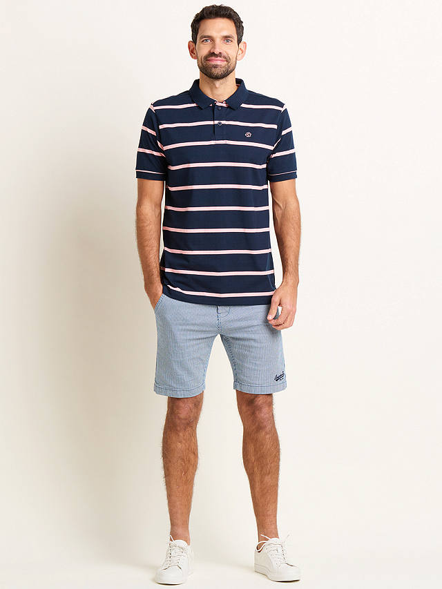 Brakeburn Stripe Chino Shorts, Blue/White