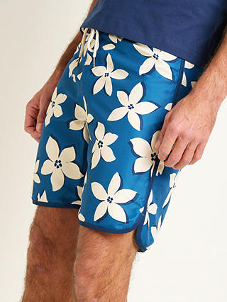 Brakeburn Floral Print Board Shorts, Blue/Multi