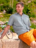 Brakeburn Linen Blend Slub Short Sleeve Shirt, Blue