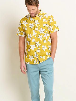 Brakeburn Flower Print Shirt, Yellow/Multi