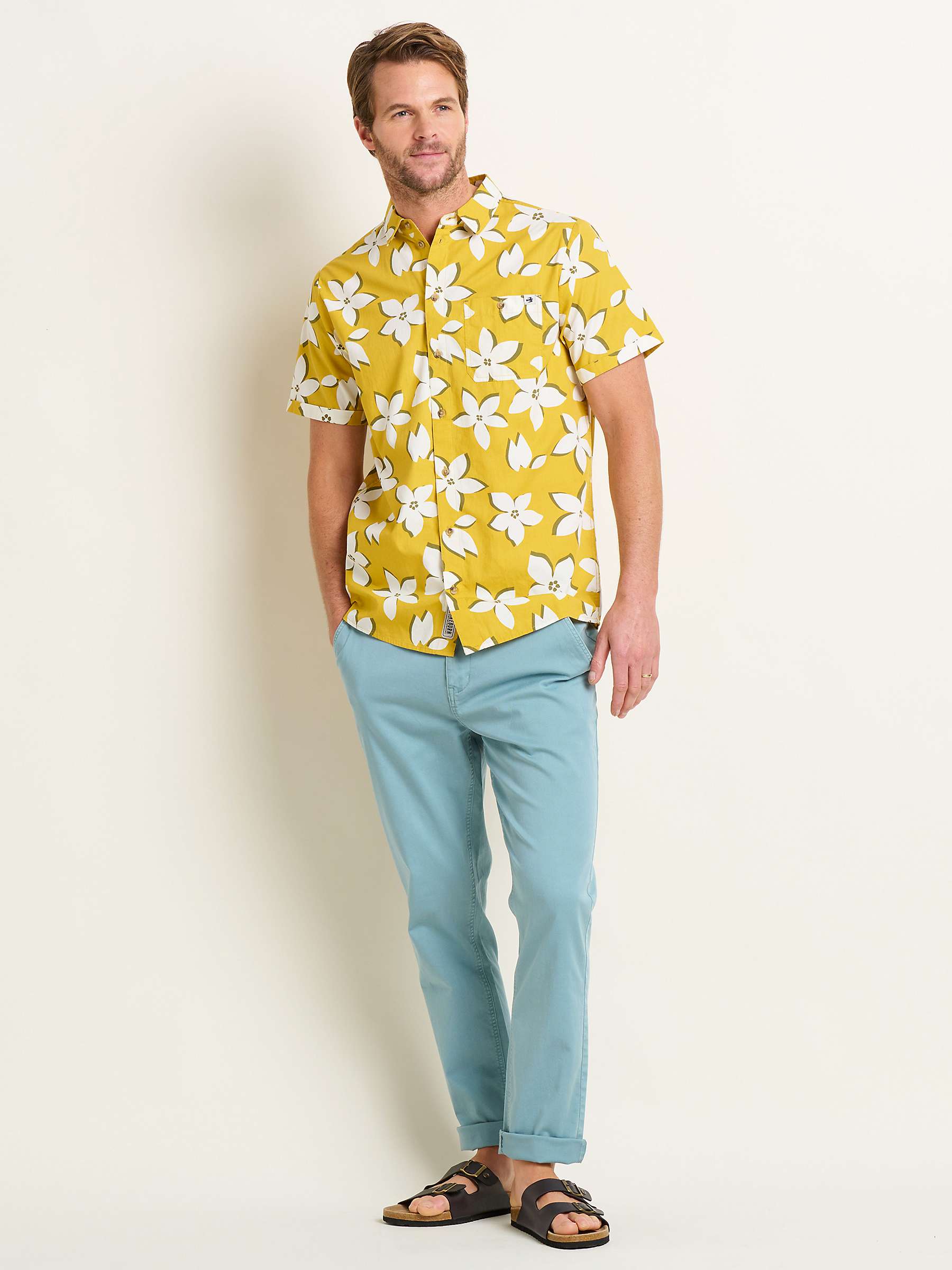 Buy Brakeburn Flower Print Shirt, Yellow/Multi Online at johnlewis.com