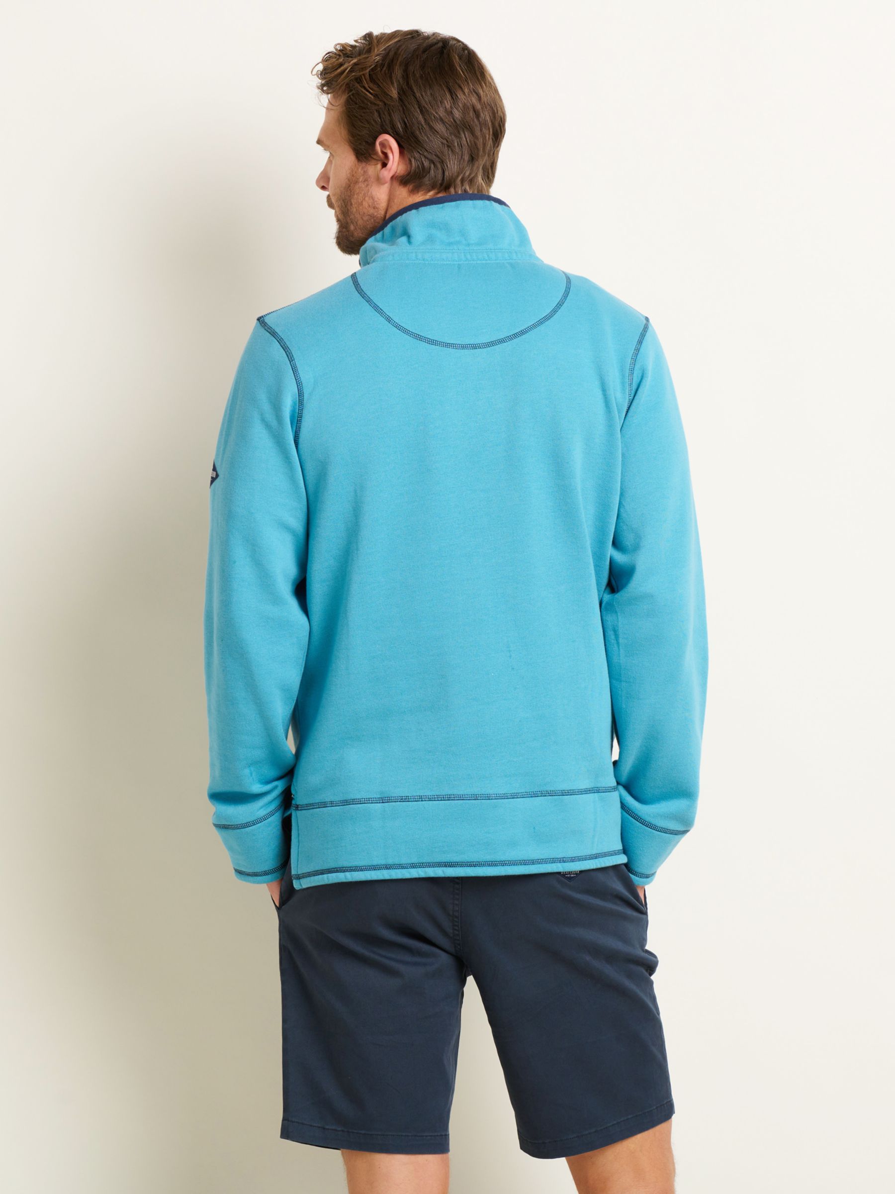 Brakeburn Quarter Zip Sweatshirt, Blue, L