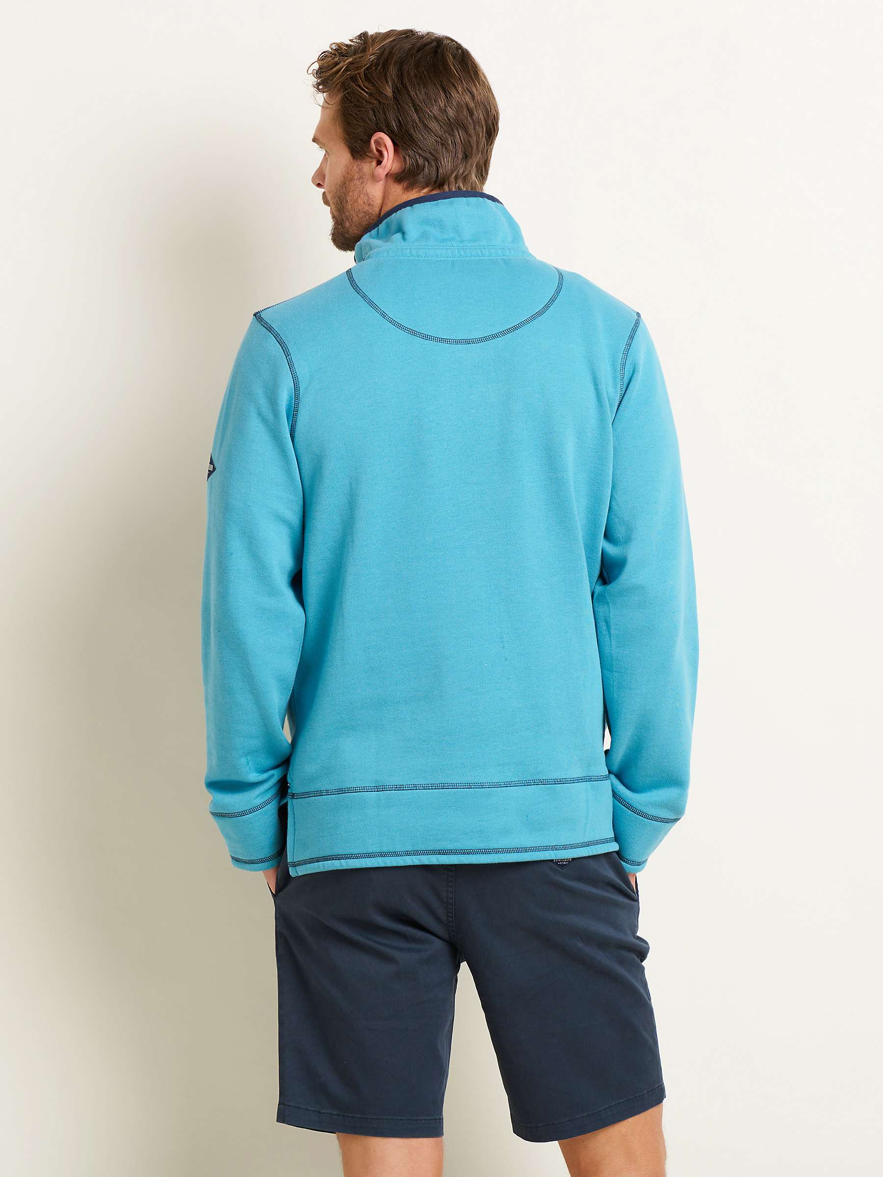 Buy Brakeburn Quarter Zip Sweatshirt, Blue Online at johnlewis.com