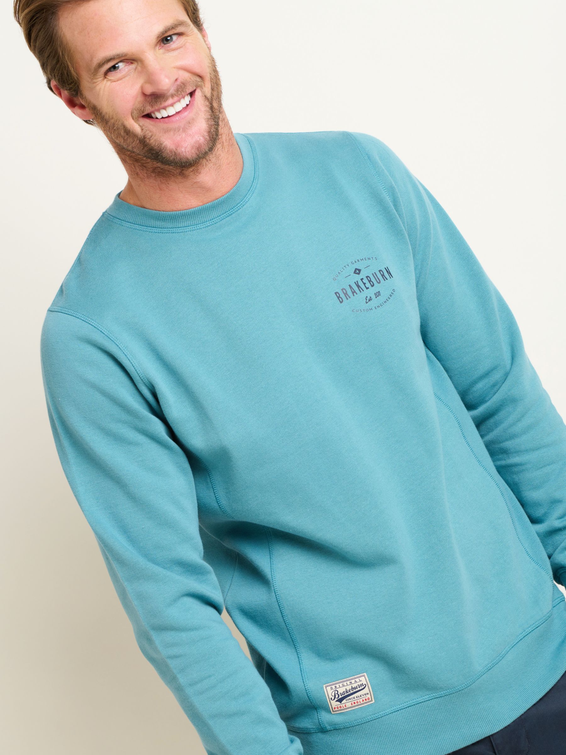 Buy Brakeburn Custom Crew Neck Sweatshirt, Green Online at johnlewis.com