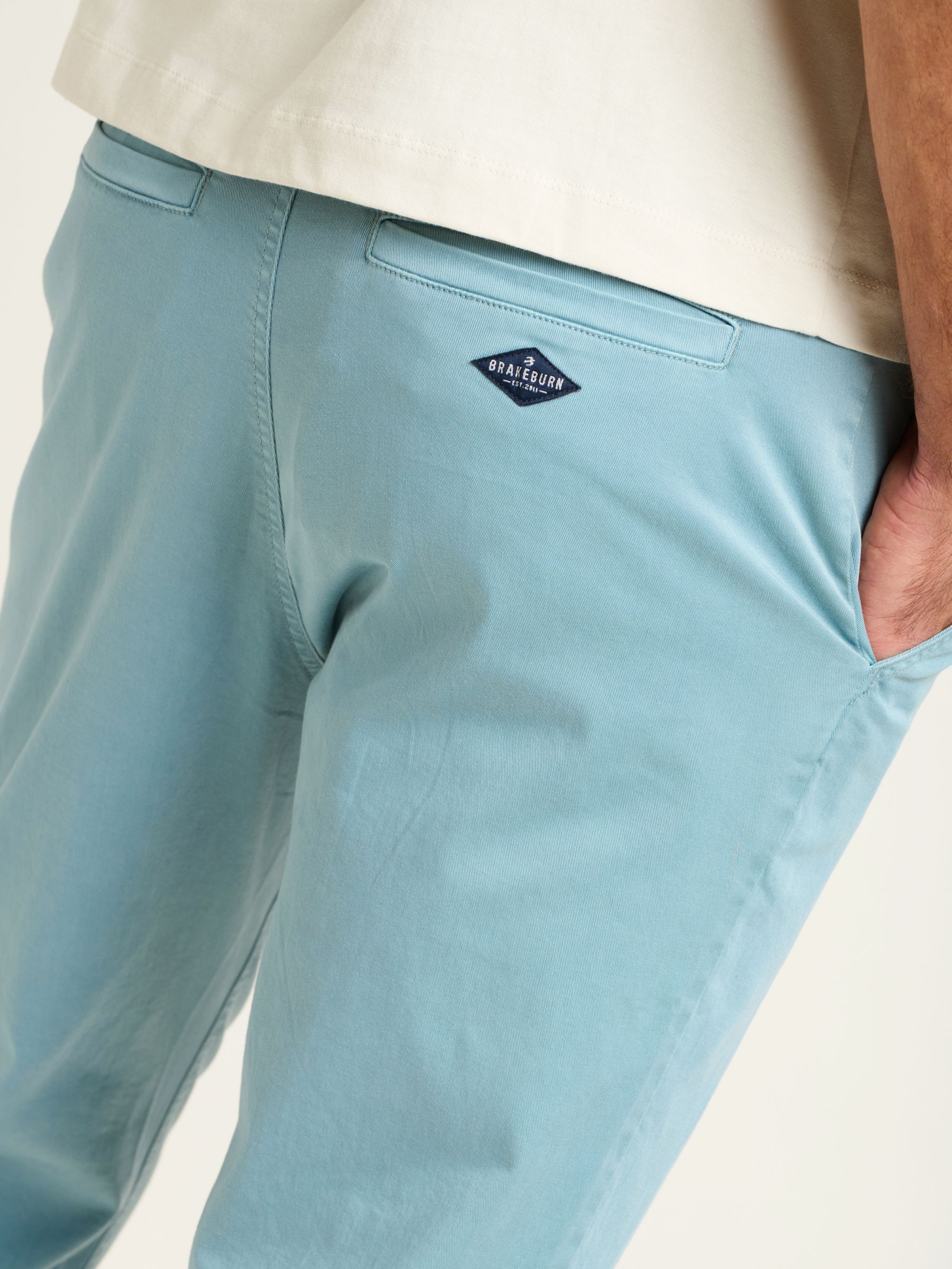 Brakeburn Linen Cargo Trousers, Blue, 30