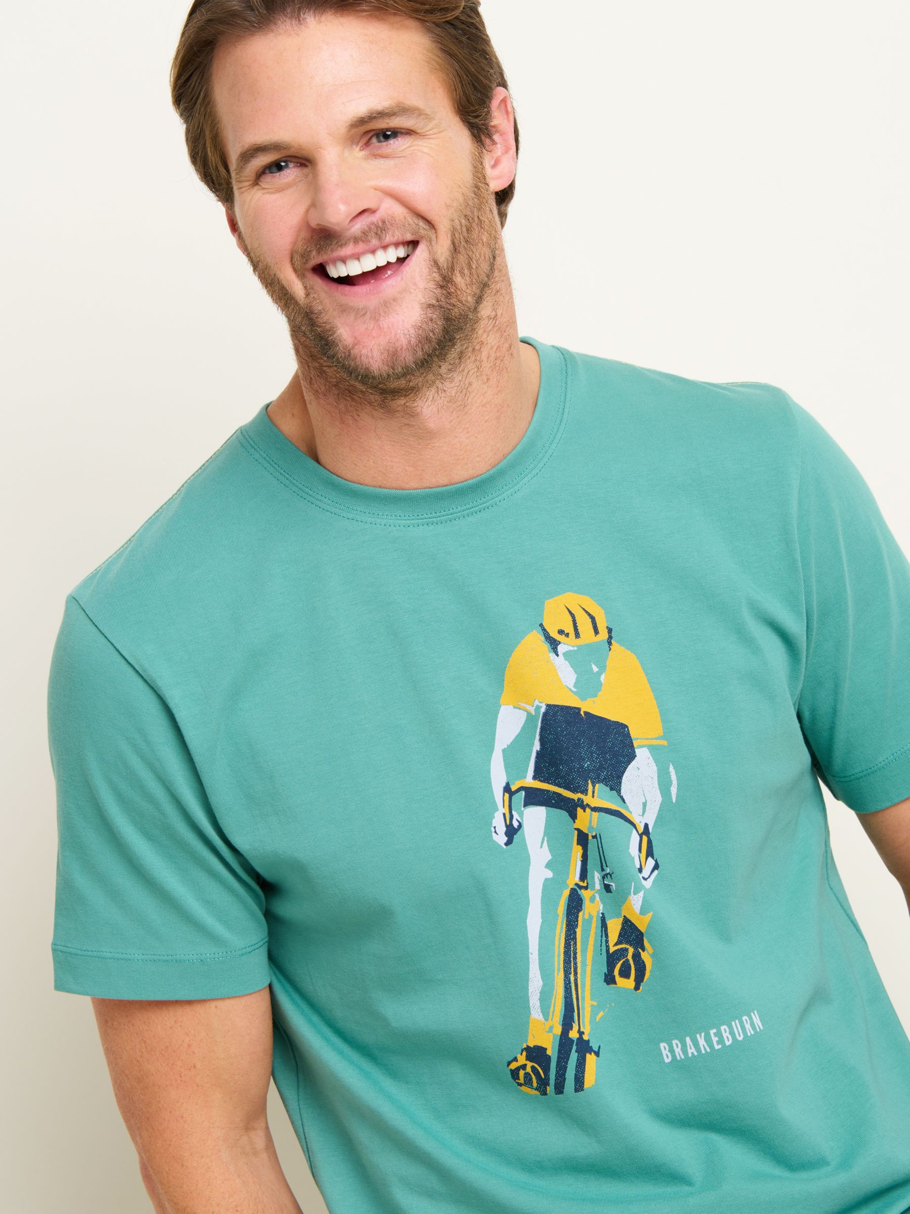 Buy Brakeburn Cyclist T-Shirt, Green/Multi Online at johnlewis.com